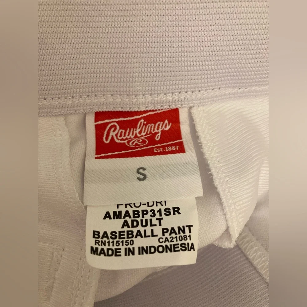 NWOT Rawlings Men's 150 Baseball Pants Size Small